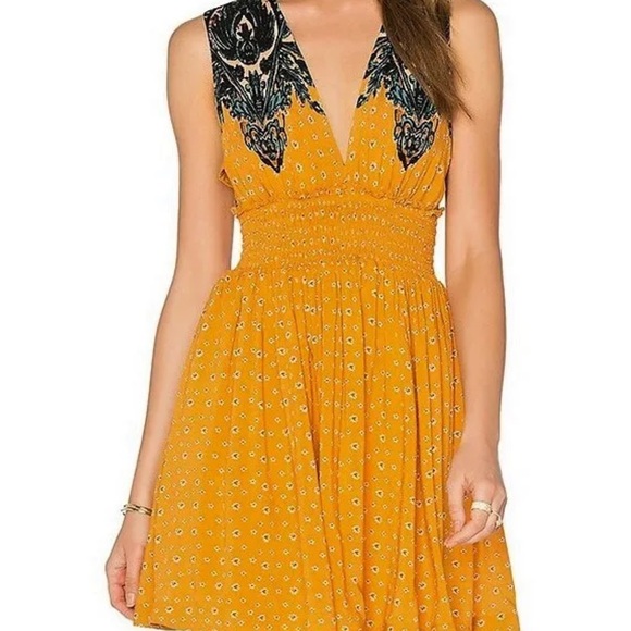 Free People Walking Through My Dreams Dress Goldensun - Picture 8 of 14